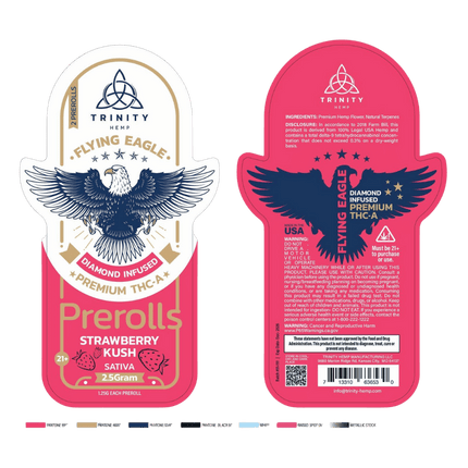 TRINITY HEMP FLYING EAGLE DIAMOND INFUSED THCA PRE ROLLS (2 X 1.5g EACH)