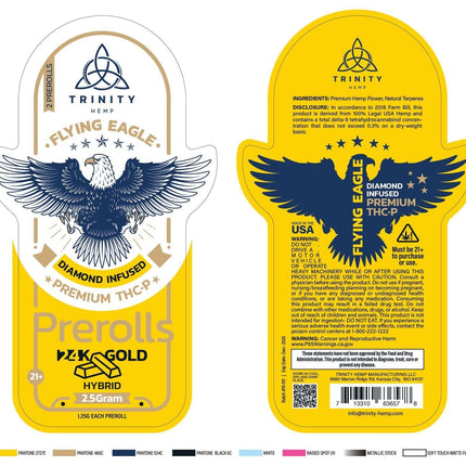TRINITY HEMP FLYING EAGLE DIAMOND INFUSED THCA PRE ROLLS (2 X 1.5g EACH)