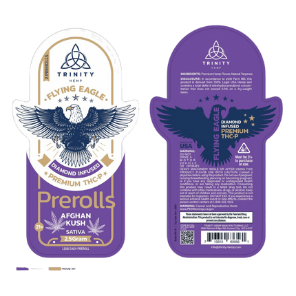 TRINITY HEMP FLYING EAGLE DIAMOND INFUSED THCA PRE ROLLS (2 X 1.5g EACH)