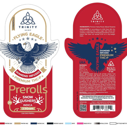 TRINITY HEMP FLYING EAGLE DIAMOND INFUSED THCA PRE ROLLS (2 X 1.5g EACH)