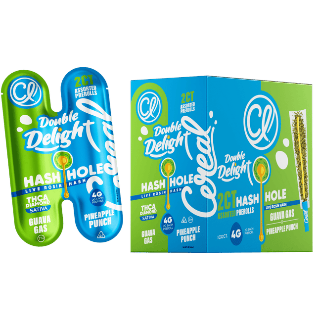 CL DOUBLE DELIGHT 4 GRAM THC-A LIVE ROSIN HASH HOLE PACK (2CT)
