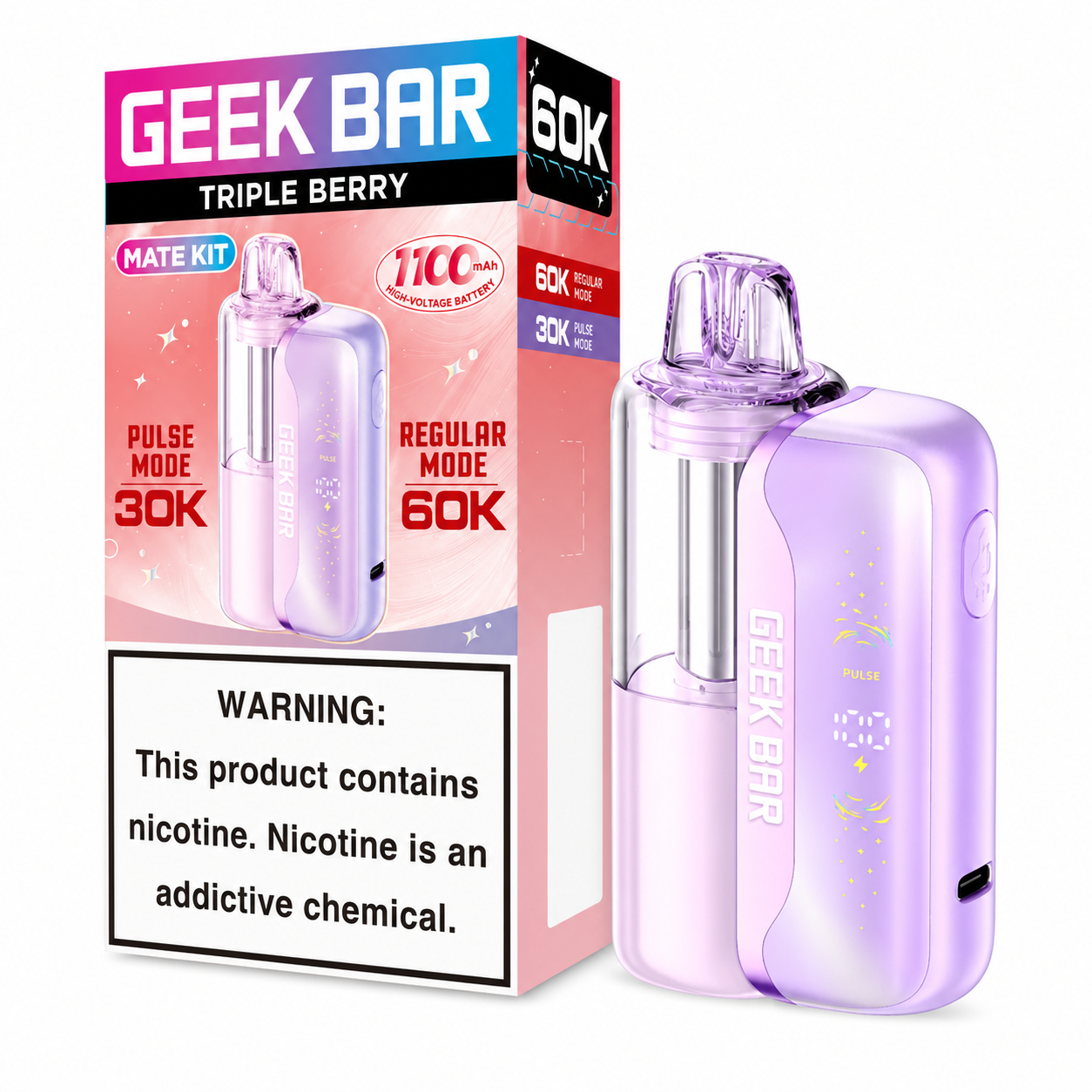 GEEK BAR MATE KIT 60000 PUFFS (5CT DISPLAY) | TRIPLE BERRY