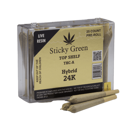STICKY GREEN TOP SHELF 1 GRAM THC-A PRE-ROLL (25CT JAR)