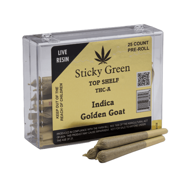STICKY GREEN TOP SHELF 1 GRAM THC-A PRE-ROLL (25CT JAR)
