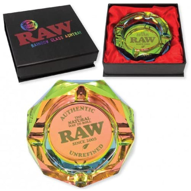 RAW 6" RAINBOW GLASS ASHTRAY
