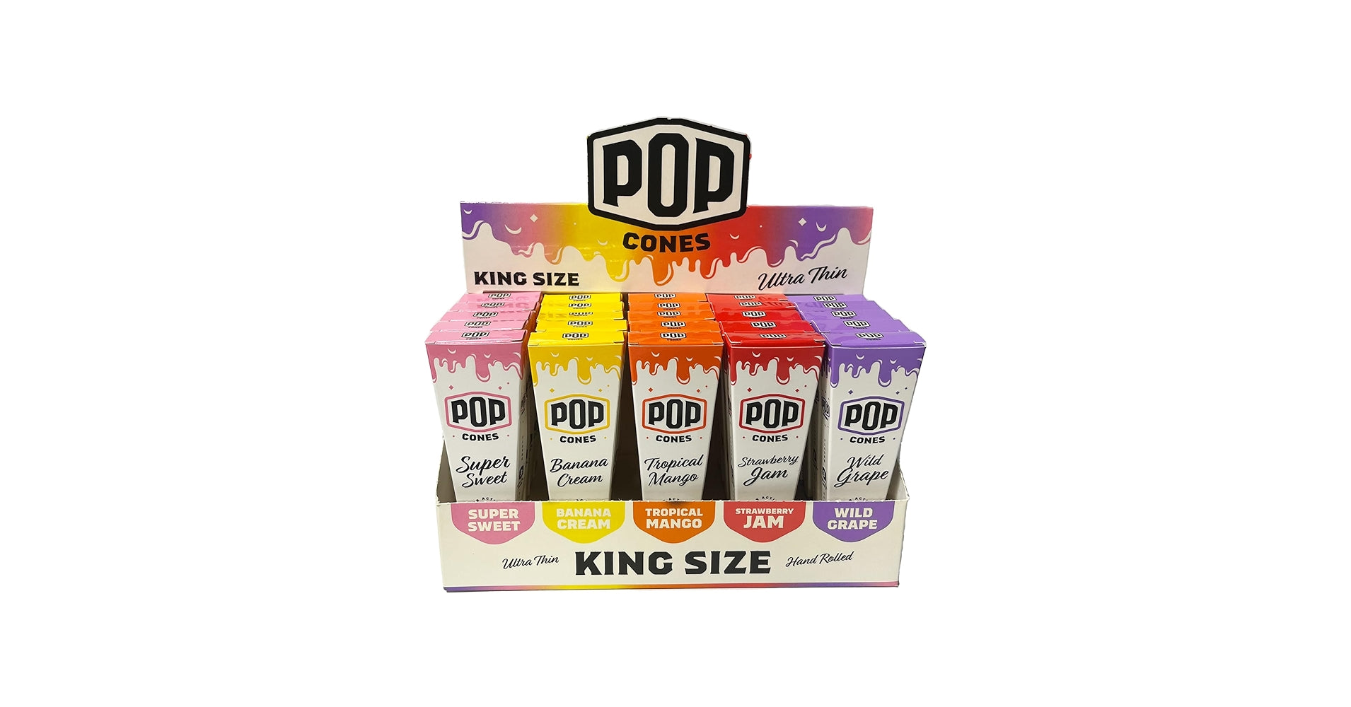 POP CONES KING SIZE ULTRA THIN CONES (25PK BOX) | ASSORTED FLAVORS