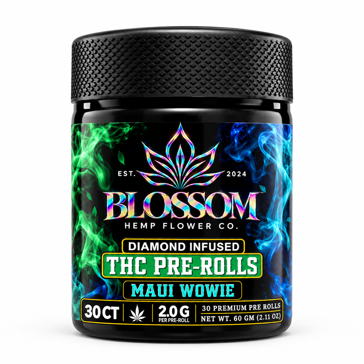 BLOSSOM DIAMOND INFUSED HEMP 2 GRAM PRE ROLL (30CT JAR)