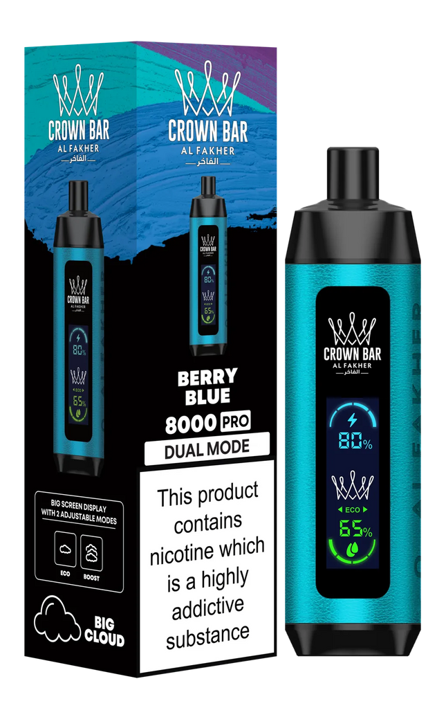 AL FAKHER CROWN BAR 8000 PRO DUAL MODE DISPOSABLE (5CT DISPLAY)