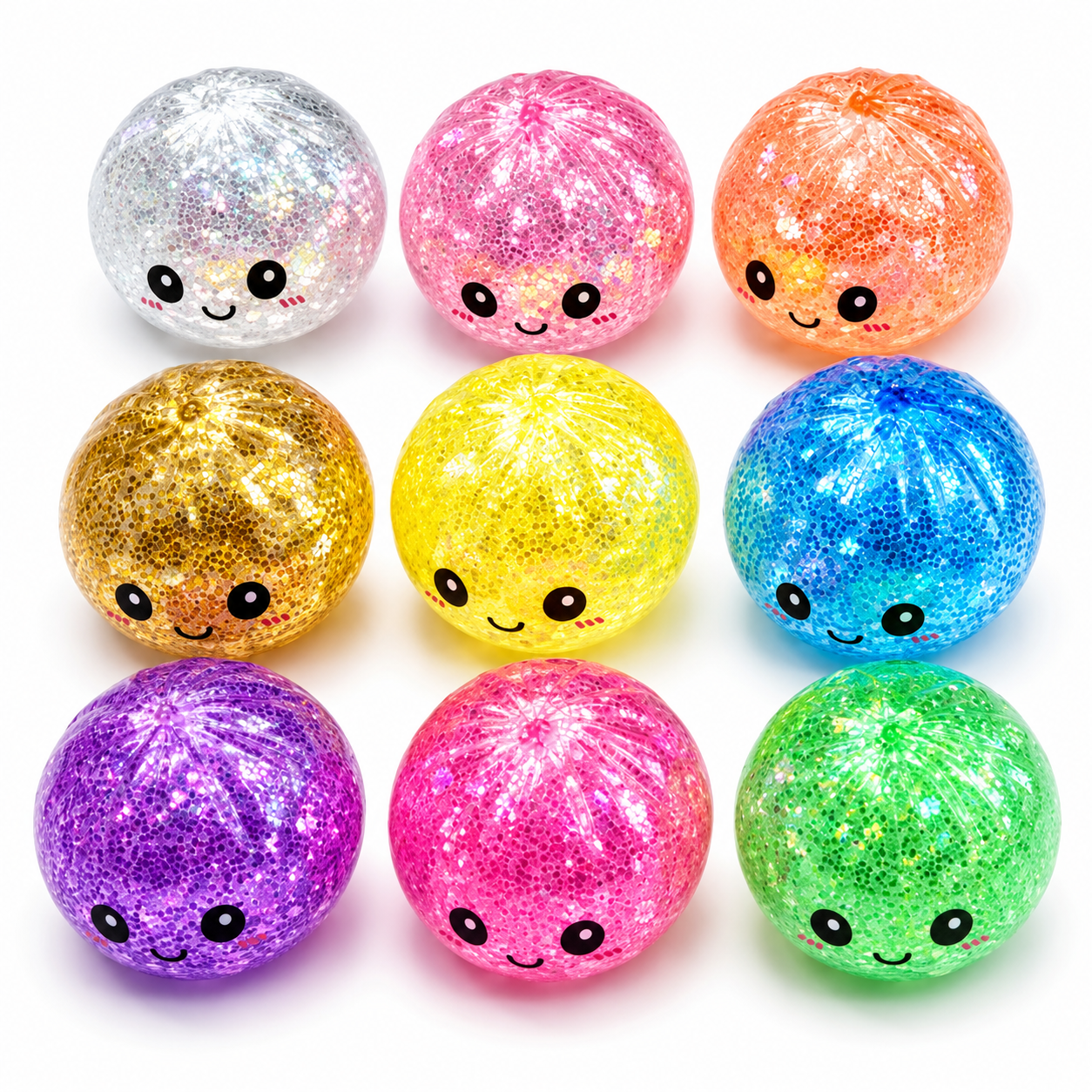 5.5CMS GLOW IN THE DARK MYSTERY MINI DUMPLINGS W/FACE GLITTER