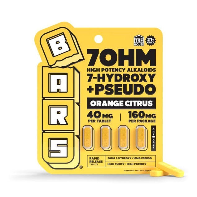 BARS X TREHOUSE 7-HYDROXY + PSEUDO 40MG TABLET (4CT PACK)