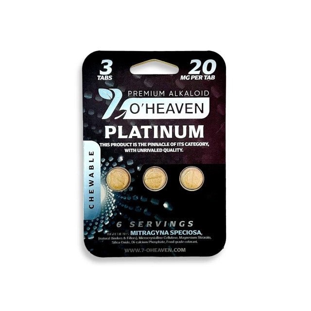 7 O'HEAVEN PLATINUM 20MG 7-HYDROXYMITRAGYNINE TABLETS (3CT/PK)