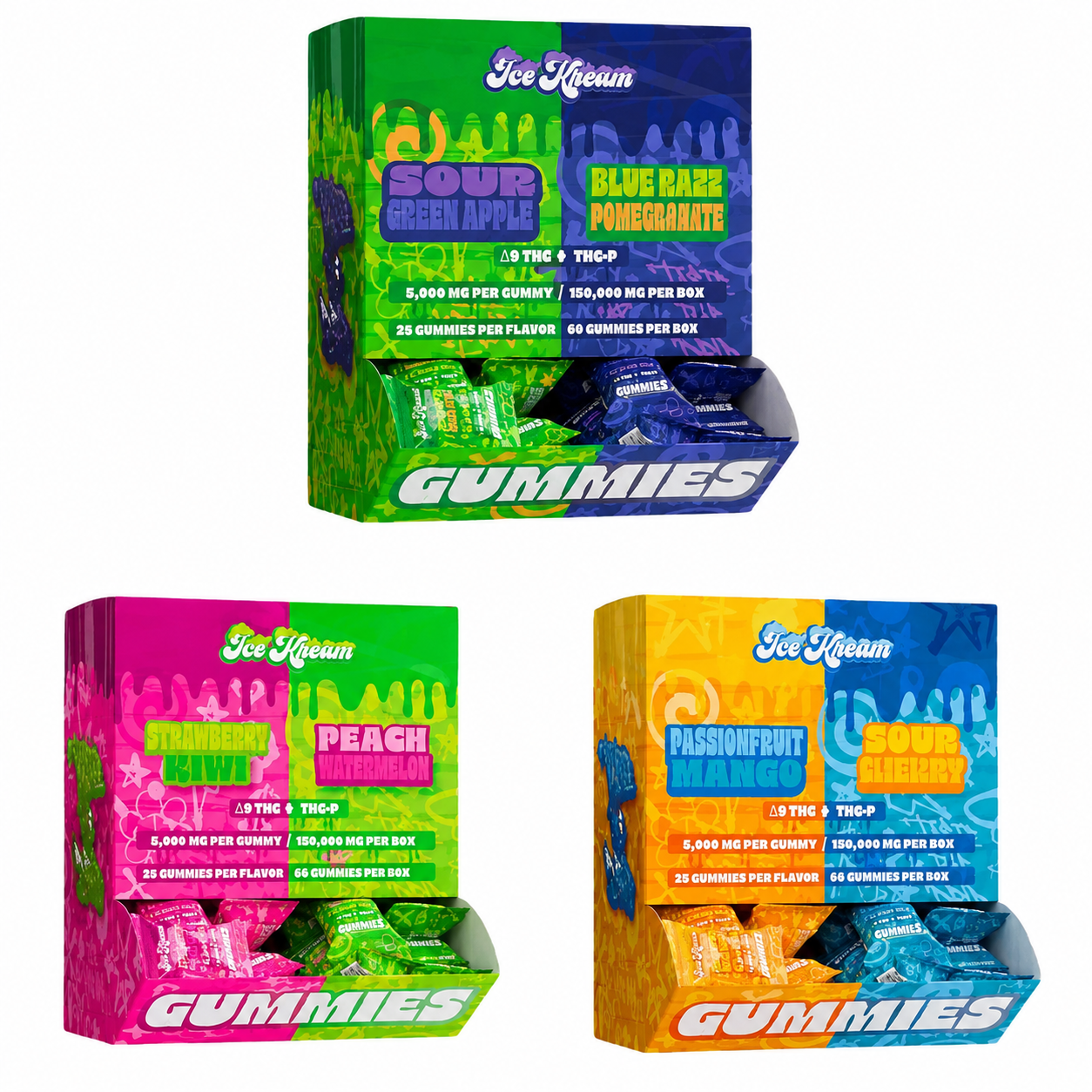 ICE KREAM D9-THC + THC-P 2000MG PER GUMMY (120CT DISPLAY)