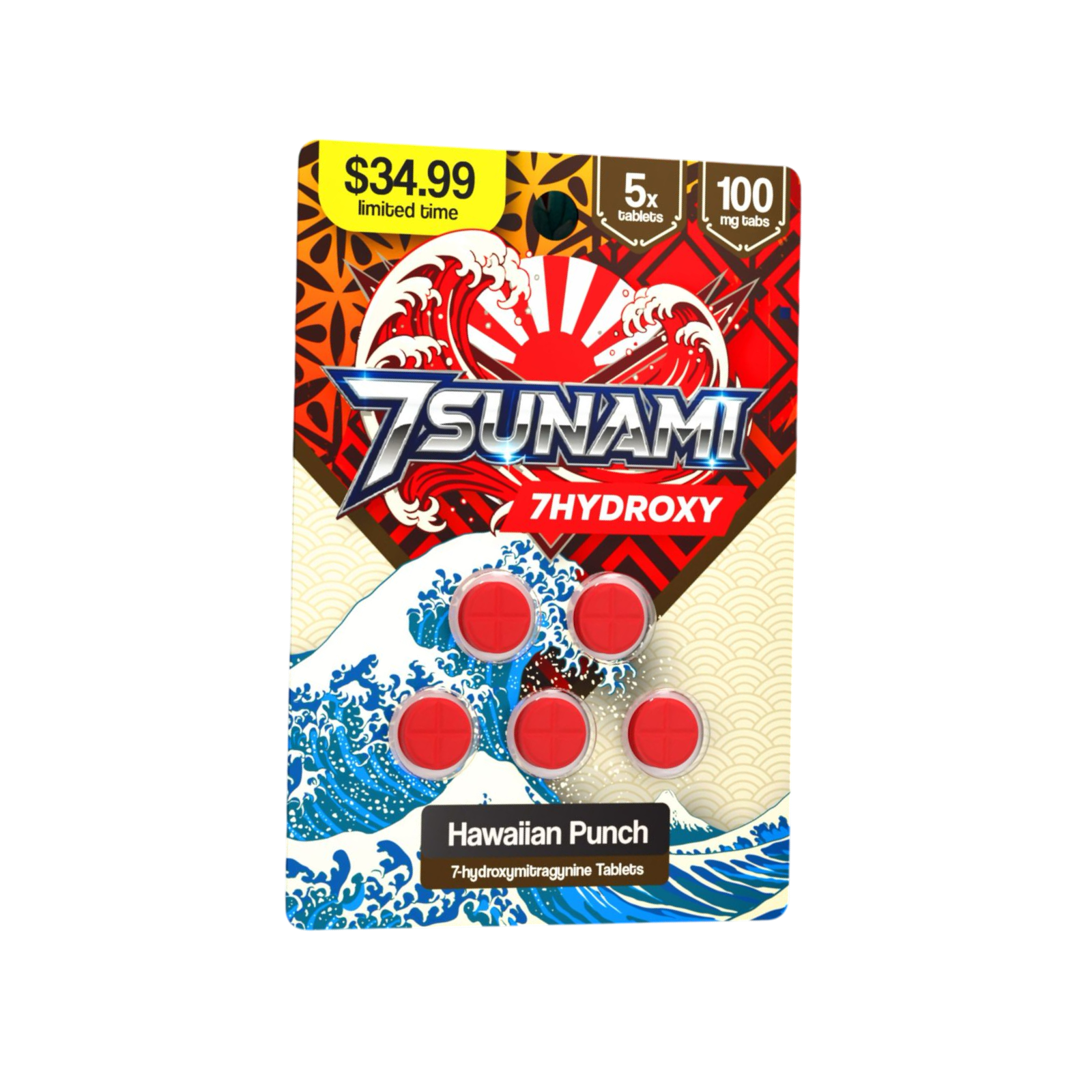 TSUNAMI 7HYDROXY 100MG PER TAB (5CT PACK) (10PK DISPLAY)