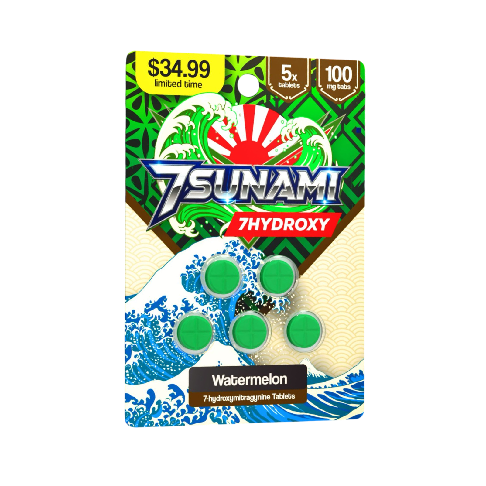 TSUNAMI 7HYDROXY 100MG PER TAB (5CT PACK) (10PK DISPLAY)