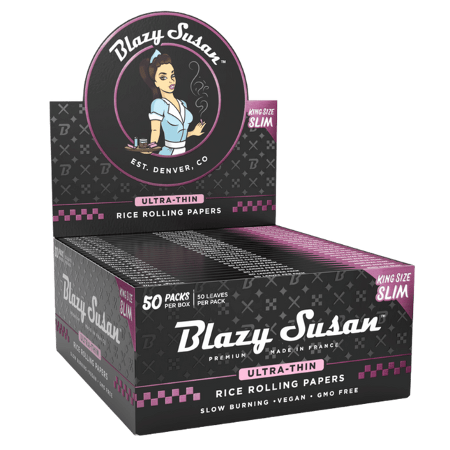 BLAZY SUSAN ULTRA THIN RICE ROLLING PAPERS KING SIZE SLIM (50CT)