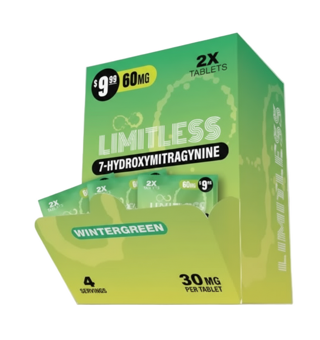 LIMITLESS 7-HYDROXY 30MG TABLET PRE-PRICED (2CT PACK) (40 PACK DISPLAY)