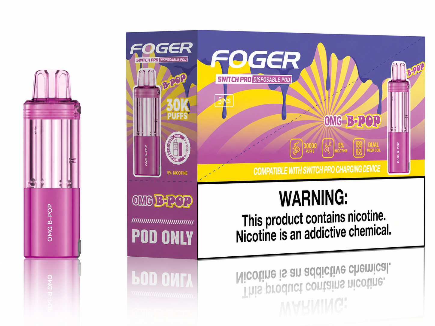 FOGR SWITCH PRO DISPOSABLE POD 30K PUFFS (5CT DISPLAY)