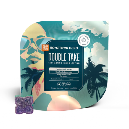 HOMETOWN HERO DOUBLE TAKE 20MG D9 LIVE ROSIN GUMMIES (10CT/PACK)