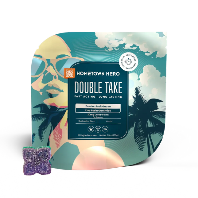 HOMETOWN HERO DOUBLE TAKE 20MG D9 LIVE ROSIN GUMMIES (10CT/PACK)