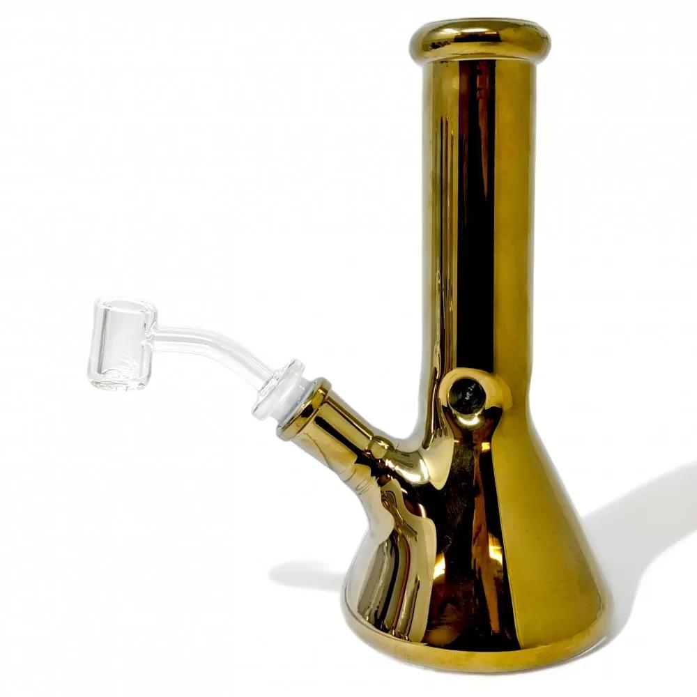 8" ELECTROPLATED POLISHED PRECISION BEAKER WATER PIPE | GOLD Default Title 676525664579