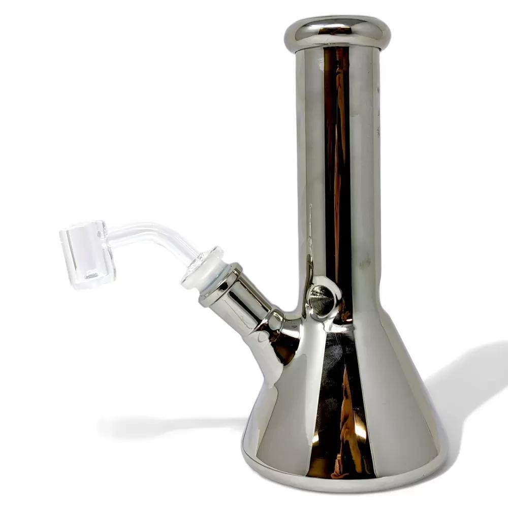 8" ELECTROPLATED POLISHED PRECISION BEAKER WATER PIPE | SILVER Default Title 676525691254