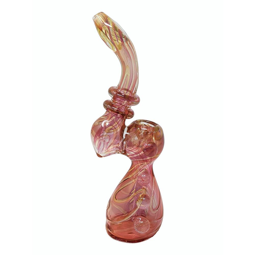 8" HEAVY GOLD FUMED POT BUBBLER (DJ598)