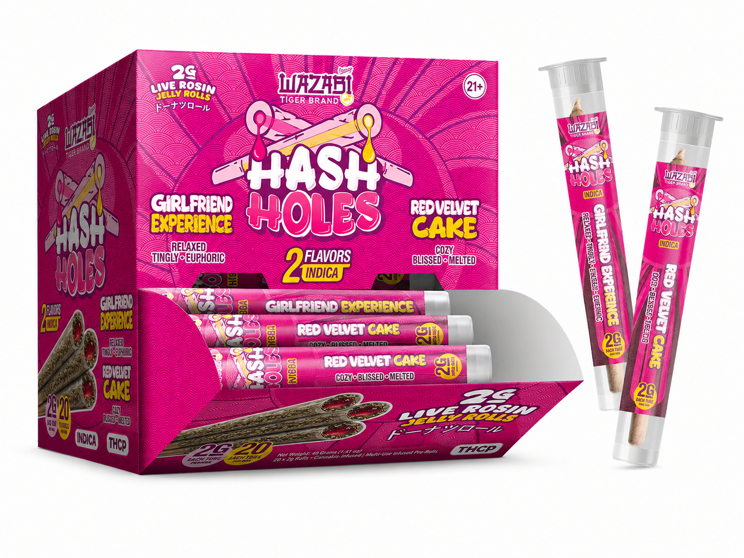 WAZABI 2 GRAM THC-P LIVE ROSIN JELLY ROLLS (20CT BOX)
