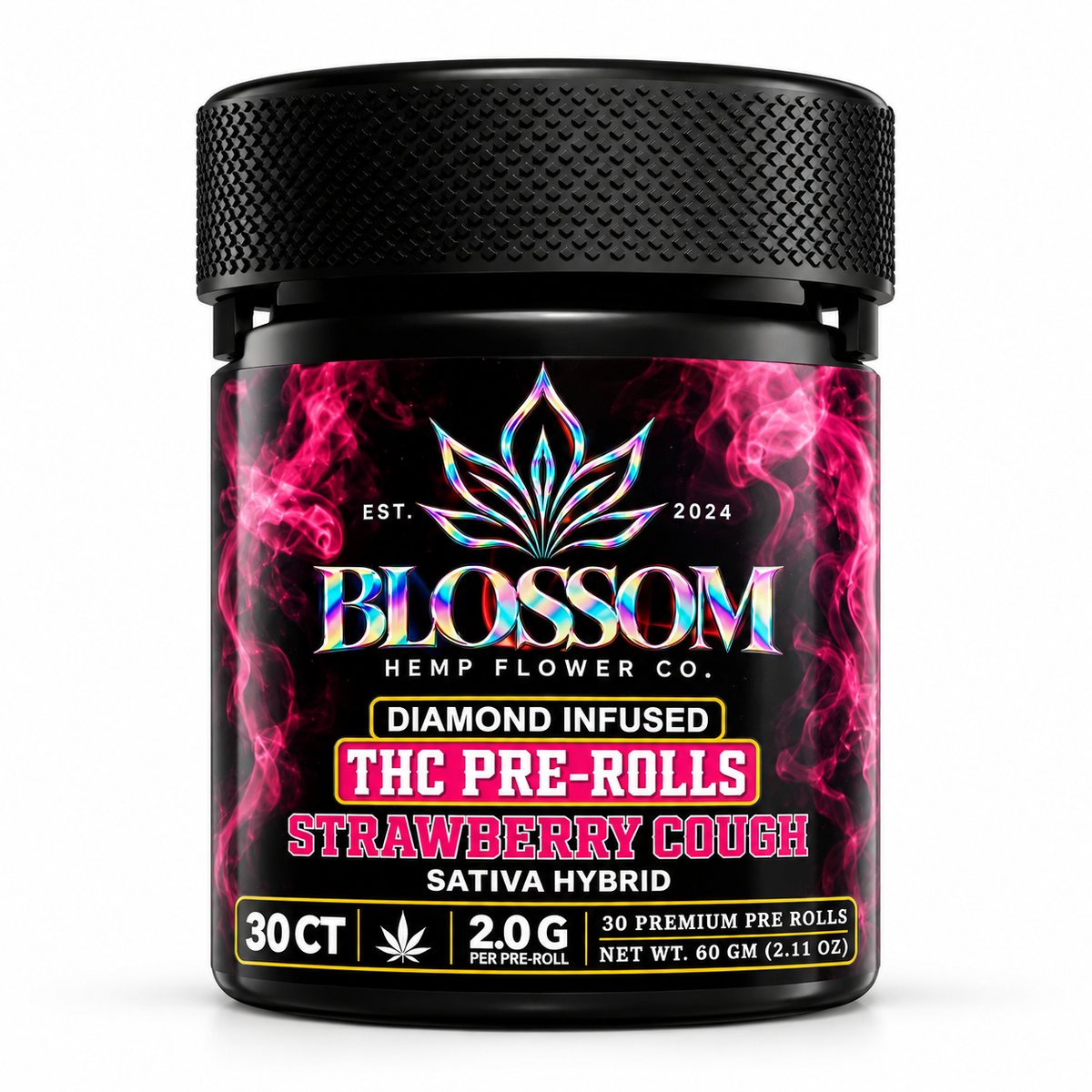 BLOSSOM DIAMOND INFUSED HEMP 2 GRAM PRE ROLL (30CT JAR)