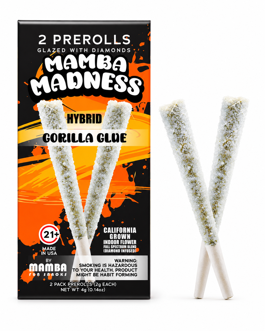SAMBA MADNESS FULL SPECTRUM BLEND DIAMOND COATED 2 X 2 GRAM PRE ROLLS / PACK