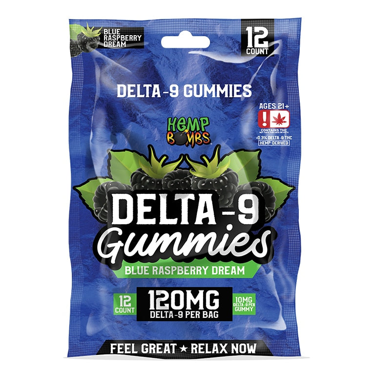 HEMP BOMBS 120MG D9 GUMMY BAG (12CT)