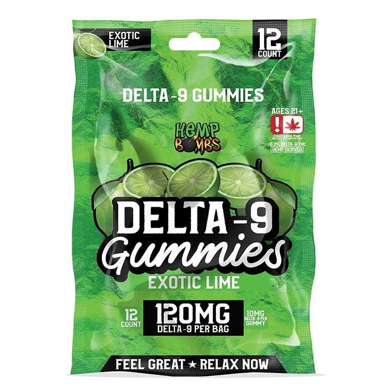 HEMP BOMBS 120MG D9 GUMMY BAG (12CT)