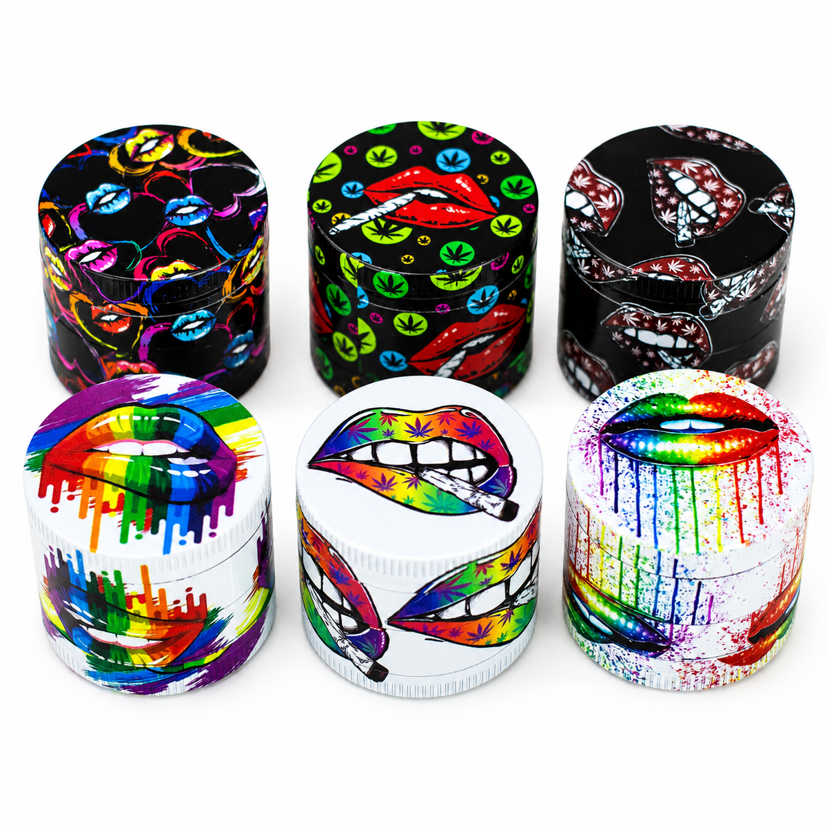 HERB GRINDER ASSORTED COLORS | LIP DESIGN