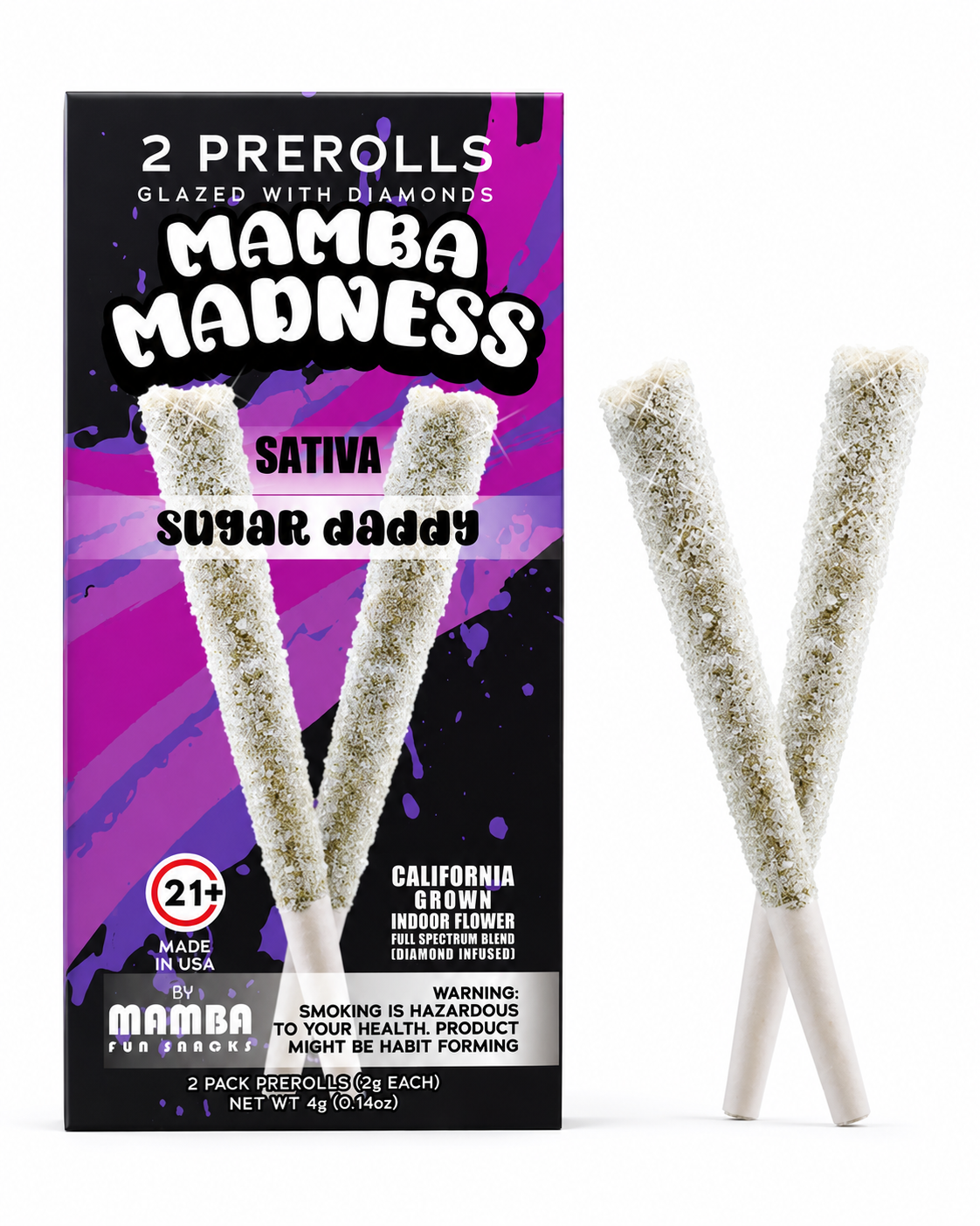 SAMBA MADNESS FULL SPECTRUM BLEND DIAMOND COATED 2 X 2 GRAM PRE ROLLS / PACK