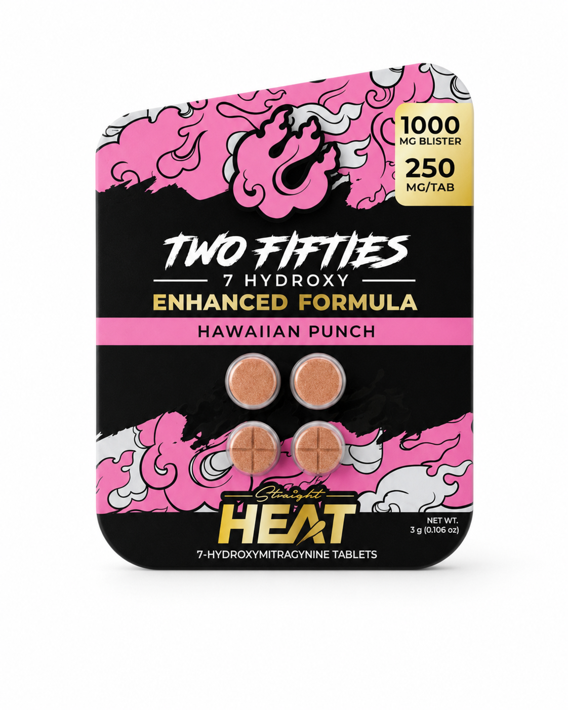 STRAIGHT HEAT TWO FIFTIES 7-HYDROXY 250MG TAB (4CT PACK)