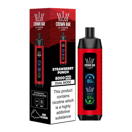 AL FAKHER CROWN BAR 8000 PRO DUAL MODE DISPOSABLE (10CT DISPLAY)