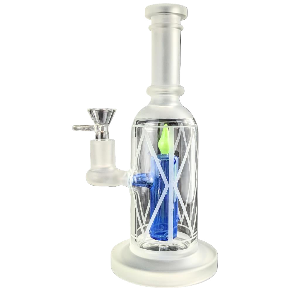 9" FROSTED GLASS ILLUMI-GLOW CANDLE PERC WATER PIPE (HAJ-2249)