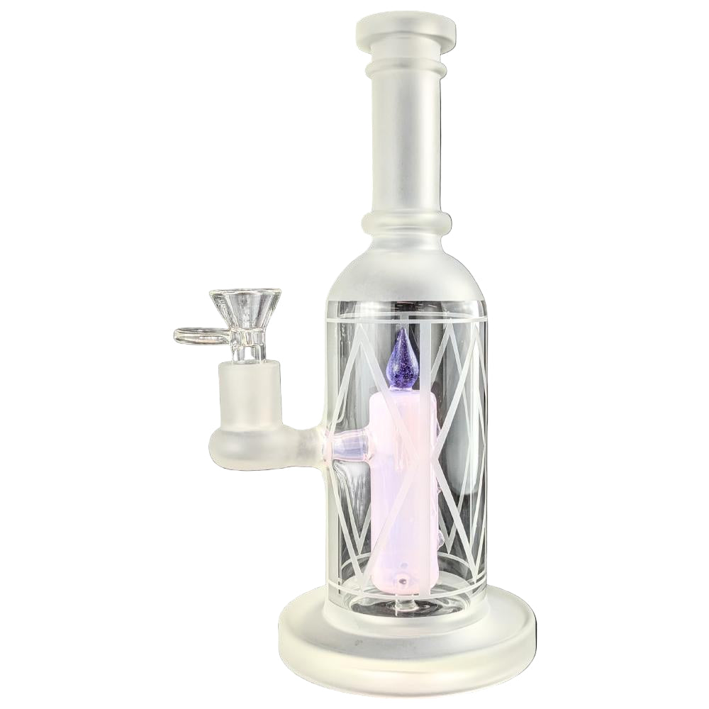 9" FROSTED GLASS ILLUMI-GLOW CANDLE PERC WATER PIPE (HAJ-2249) GREEN HAJ2249-GR