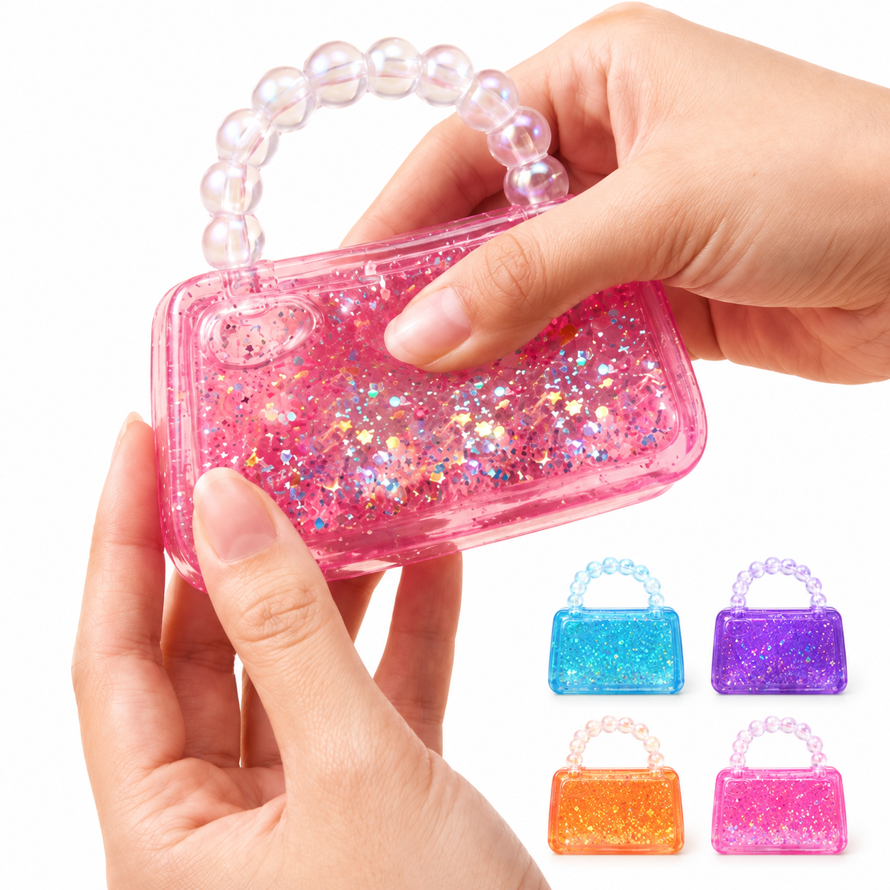 GLITTER CLEAR HANDBAG SQUISHY REGULAR