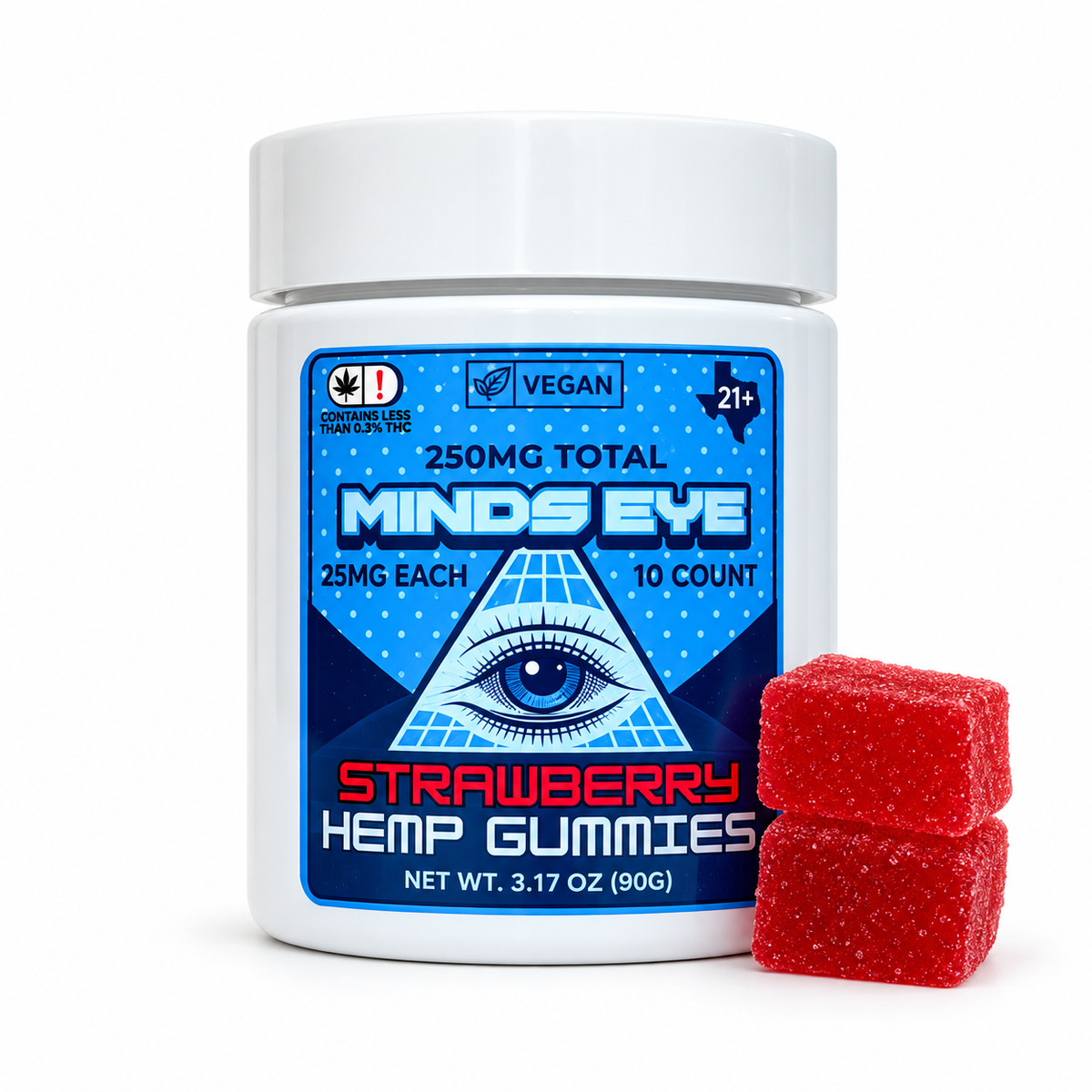 MIND'S EYE 25MG HEMP GUMMIES (10CT JAR)