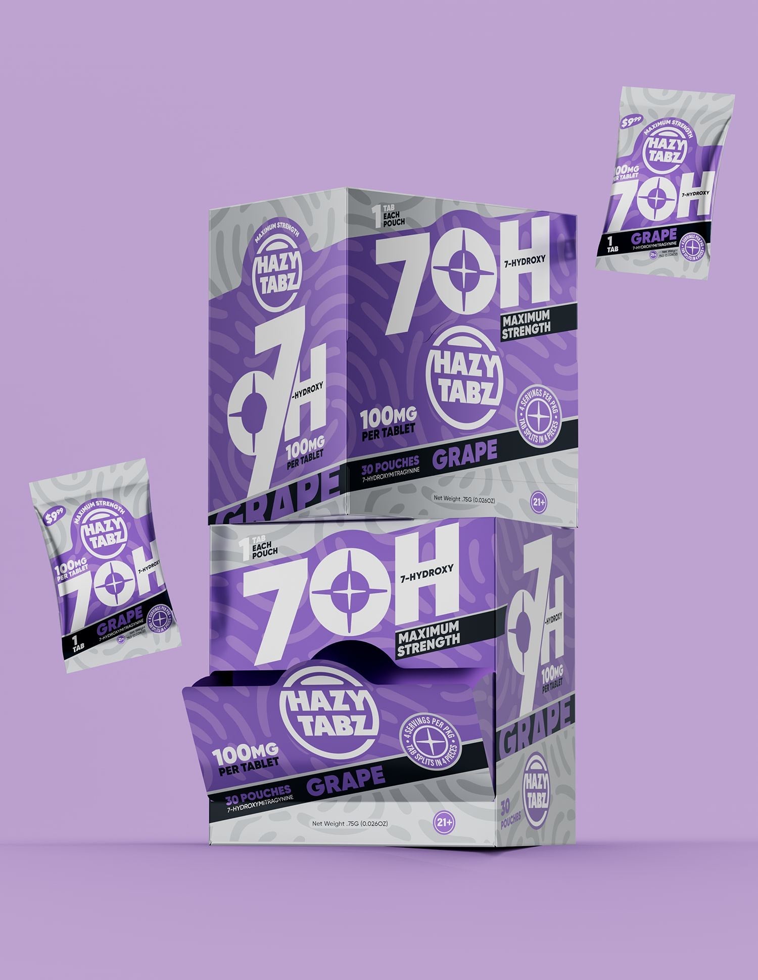 HAZY TABZ 7-HYDROXY 100MG PER TAB PRE-PRICED (30CT DISPLAY)