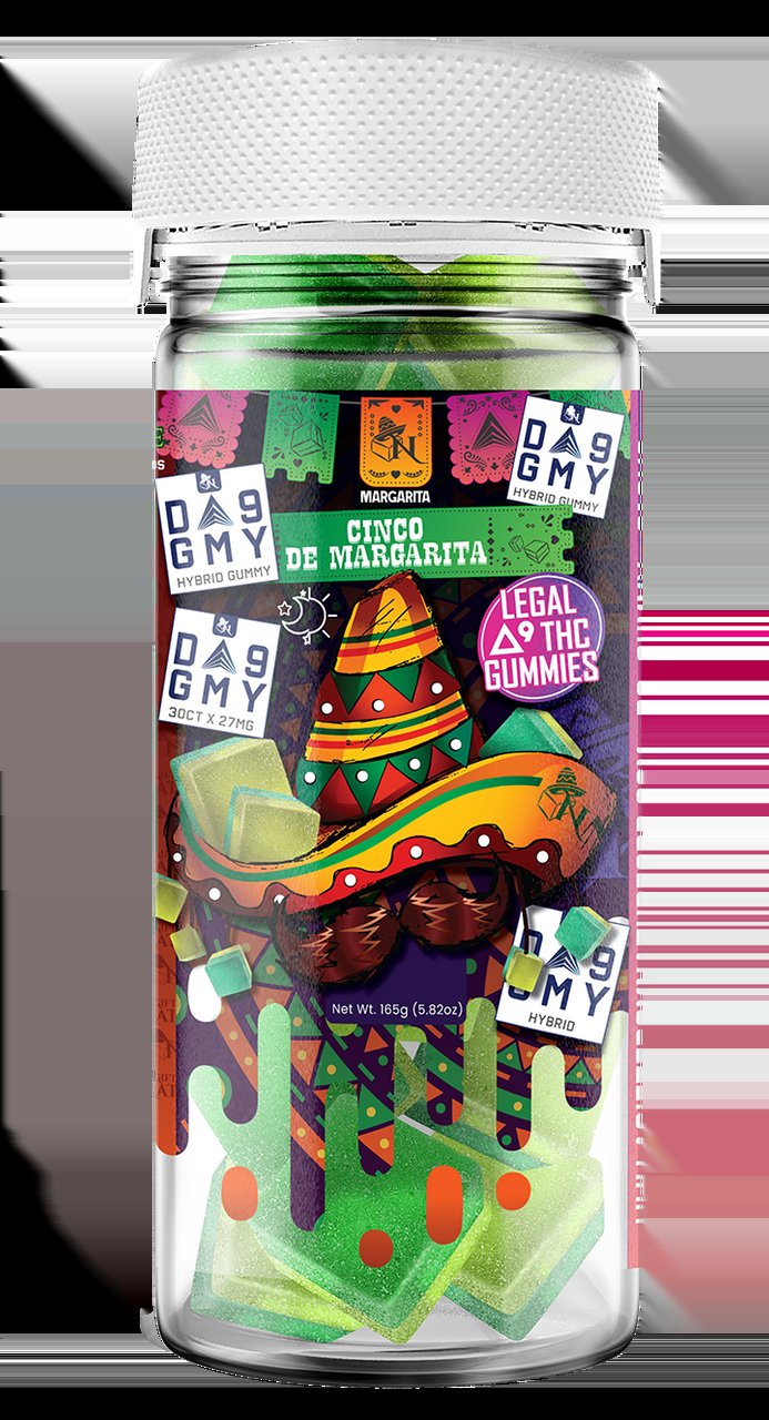 AGFN D9 GMY 810MG FULL SPECTRUM DELTA-9 THC HYBRID GUMMIES - 30CT JAR - CINCO DE MARGARITA