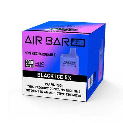 AIR BAR AB5000 5% NON RECHARGEABLE 5000 PUFFS BLACK ICE 840189924502