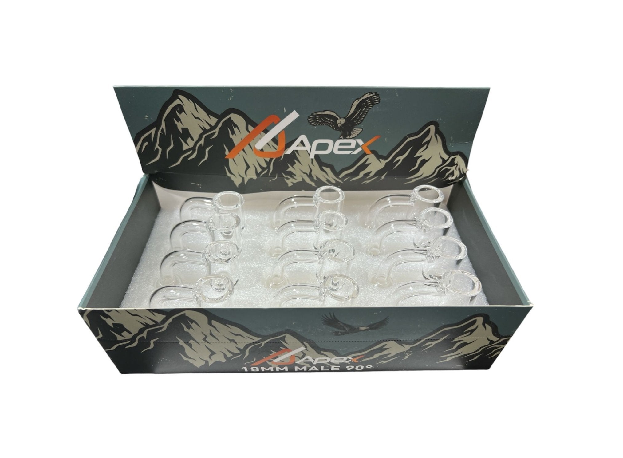 APEX 18MM MALE BANGER 90 DEGREE 12CT DISPLAY (BN22)