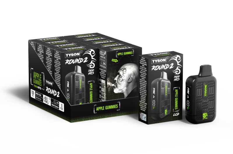 TYSON HEAVYWEIGHT ROUND 2 7500 PUFFS 5% DISPOSABLE 10CT/DISPLAY