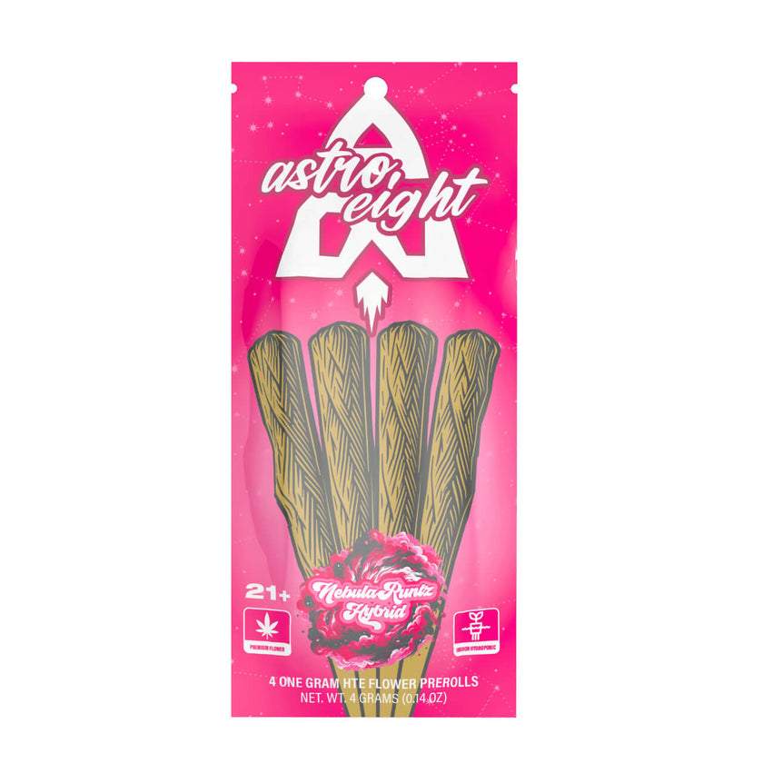 ASTRO EIGHT 4CT HTE (HIGH TERPENE EXTRACT)  PRE-ROLLS 1G EACH NEBULA  RUNTZ (HYBRID) 700433942754
