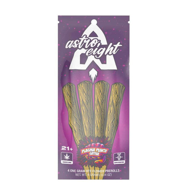 ASTRO EIGHT 4CT HTE (HIGH TERPENE EXTRACT)  PRE-ROLLS 1G EACH PLASMA PUNCH (SATIVA) 700433942716