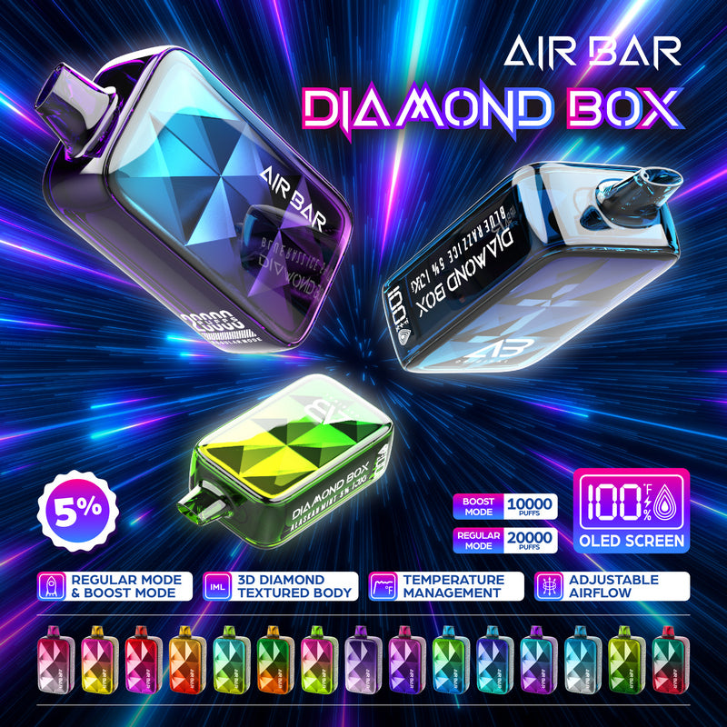 AIR BAR DIAMOND BOX 20000 PUFFS DISPOSABLE (10CT/DISPLAY) Rising Wholesale Inc. AIR BAR DIAMOND BOX 20000 PUFFS DISPOSABLE (10CT/DISPLAY) Rising Wholesale Inc.