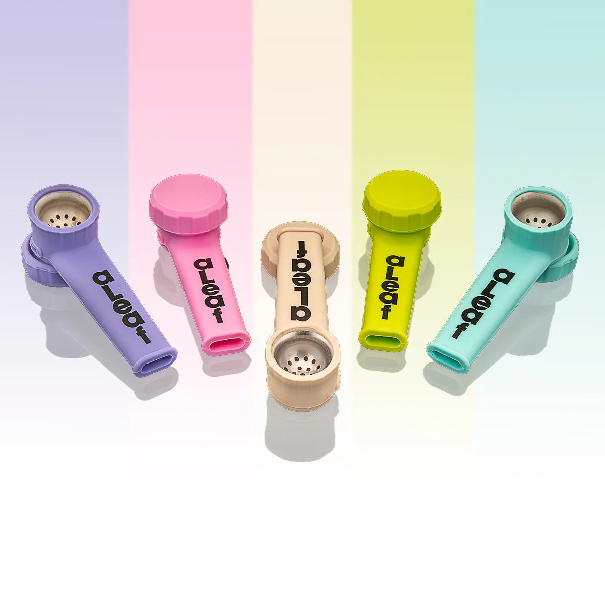 ALEAF SILICONE HANDPIPE W/CAP (50CT JAR) | PASTEL COLORS