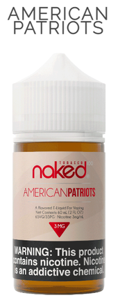 Naked 100 60ML E-Liquid - AMERICAN PATRIOTS 3MG - E-Juice