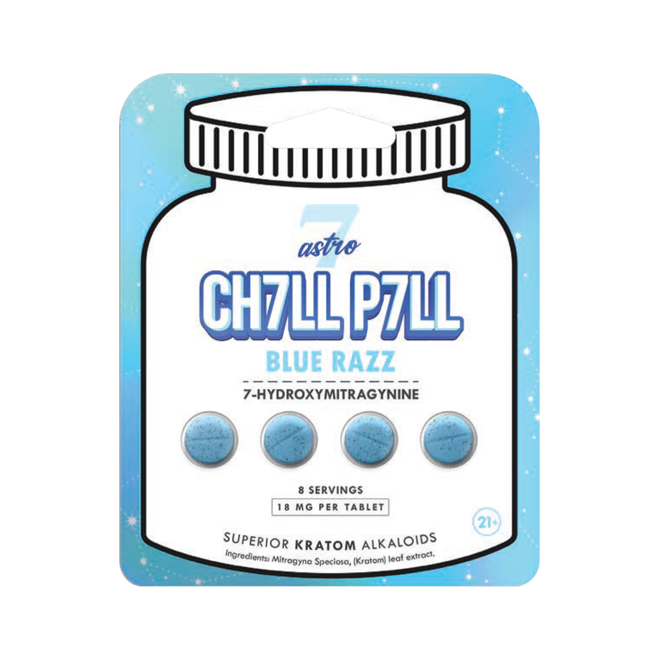 ASTRO 7 CH7LL PILL 7-HYDROXYMITRAGYNINE 18MG PER TAB (4CT PACK)